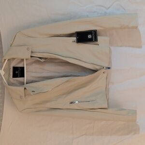 Bagatelle Women's Off-White Leather Jacket